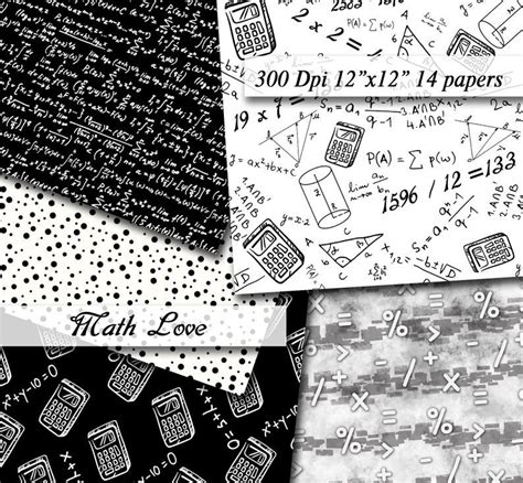 Math Love Mathematic Digital Papers Scrapbooking Paper Etsy Nederland