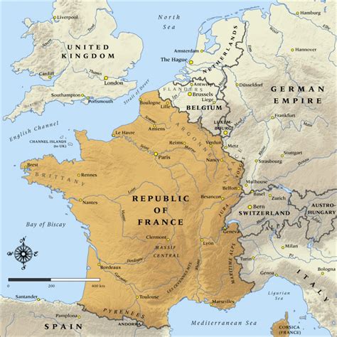 Map Of The Republic Of France In 1914 Nzhistory New Zealand History