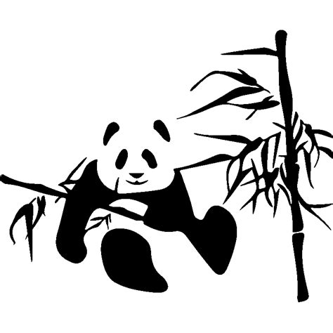 Sticker Panda Sur Un Bambou Stickers Stickers Nature Bambous