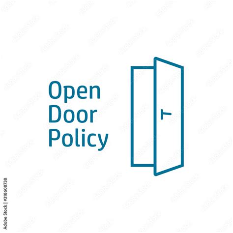 Open Door Policy Poster Clipart Image Isolated On White Background