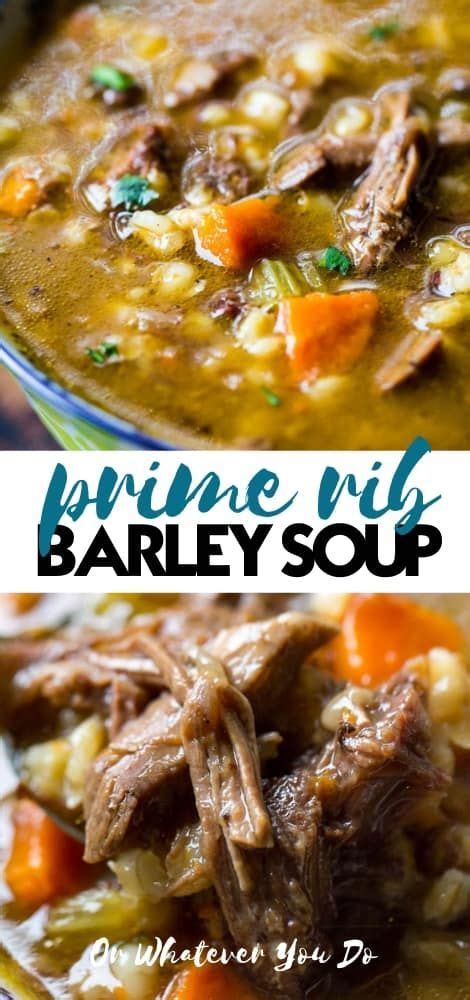Prime rib roast is sometimes called standing rib roast and refers to the 6th to 12th rib section of the rib primal ask your butcher: Beef Barley Soup with Prime Rib | Recipe | Prime rib ...