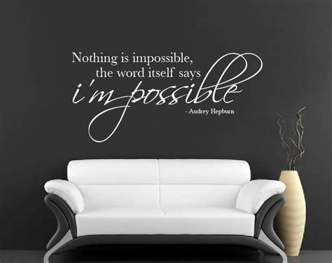 Nothing Is Impossible Wall Sticker Vinyl Wall Decal Quote Etsy