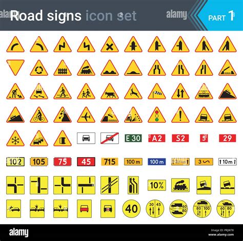 Road Signs Isolated On White Background Warning Signs Complementary