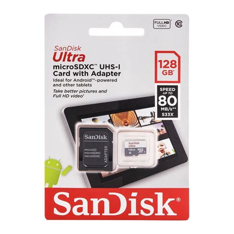 Buy Sandisk Ultra 128gb Sdxc Micro Sd Uhs 1 80 Mbs Online At Special
