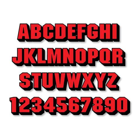 Reflective Letters And Numbers 2 Color 3d Block Font First Responder