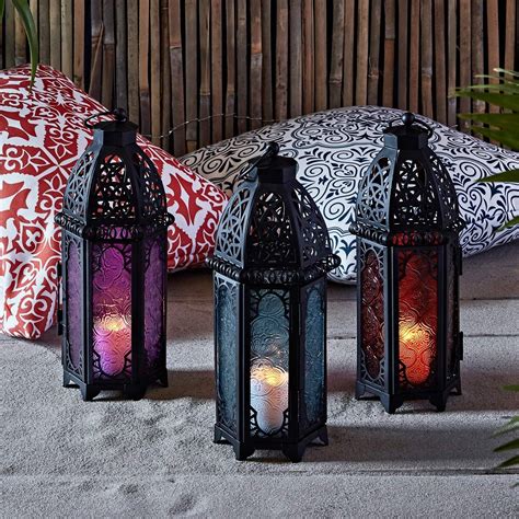 lights4fun inc trio of black metal moroccan indoor battery operated led flameless