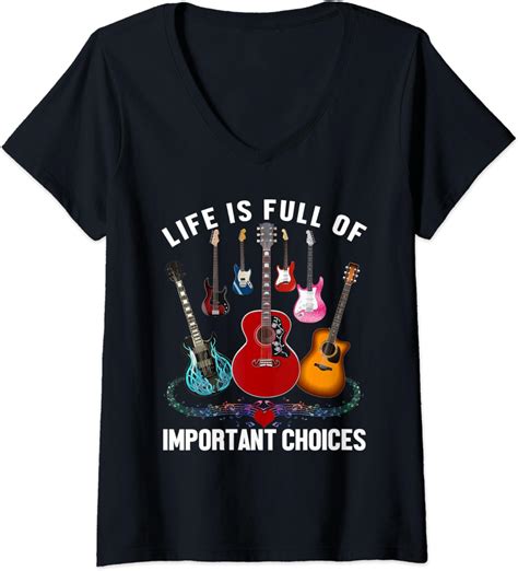 Womens Life Is Full Of Important Choices Funny Guitar V