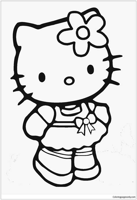 Large Hello Kitty Coloring Pages Download And Print For Free November