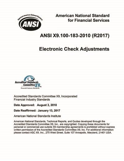 Asc X9100 183 2010 R2017 Electronic Check Adjustments