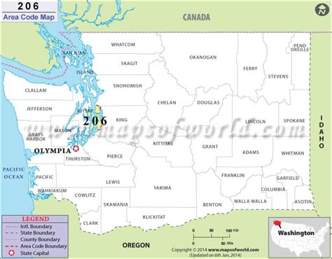 206 Area Code Map Where Is 206 Area Code In Washington