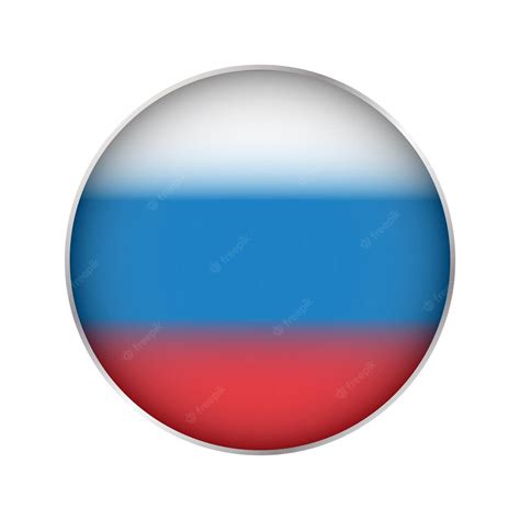 Botão De Bandeira Russa Bandeira Da Federação Russa Branco Azul Vermelho Ilustração Isolada No