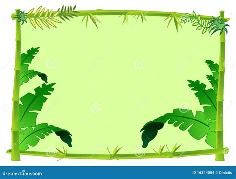 Bamboo And Jungle Frame Concept Illustration Stock Vector