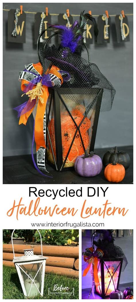 Recycle An Old Garden Lantern Into Spooky Budget Friendly Diy Halloween