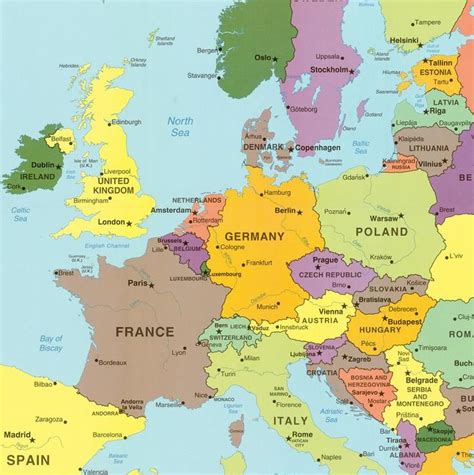 Digital Political Colorful Map Of Europe Ready To Print Map Etsy
