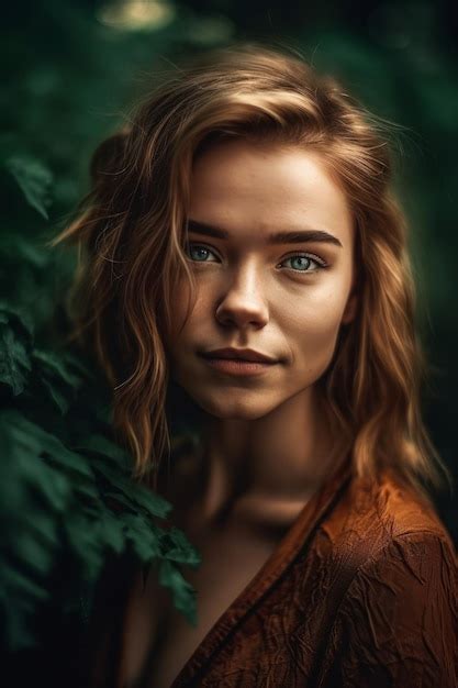 Premium Ai Image Portrait Of A Beautiful Blonde Girl With Green Eyes