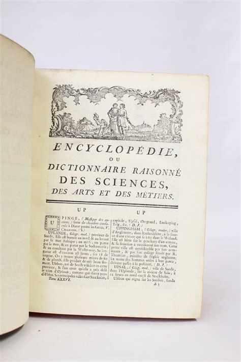 Diderot Encyclopédie Ou Dictionnaire Raisonné Des Sciences Des Arts