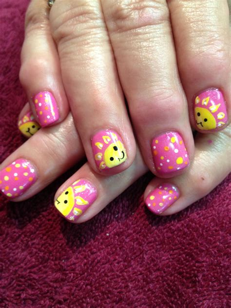 Summer Sun Nail Art By Debbrew Girls Nail Designs Kids Nail Designs