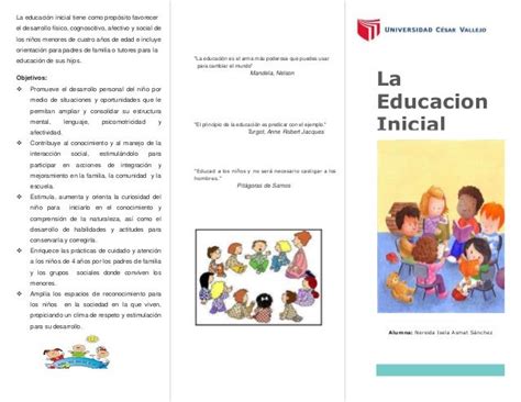 Triptico De Educacion Inicial La Educaci 243 N Inclusiva Tr 237 Pticos