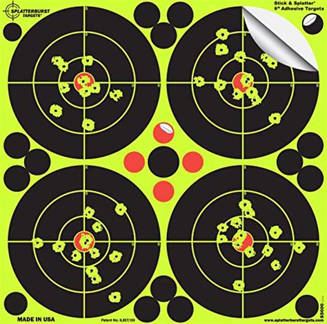 Splatterburst Targets 6 Inch Adhesive Stick And Splatter Reactive Shooting Targets Gun Rifle