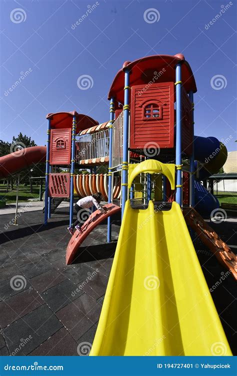 Colorful Playground With Slide Stock Image Image Of Slide