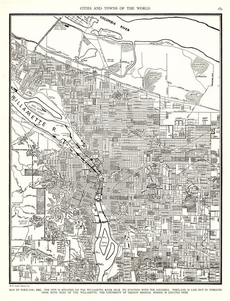 1937 Antique PORTLAND Oregon Street Map of Portland Oregon | Etsy | Portland map, Portland 