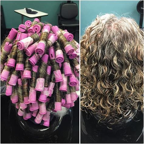 Spiral Perm On White Rods See More Photo From Kristys Styles Short Permed Hair Spiral Perm