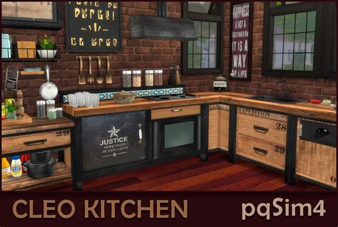 Cleo Kitchen Industrial Style Sims 4 Custom Content