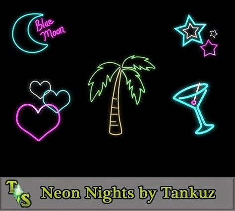 Neon Nights Lights By Tankuz Sims 3 Downloads Cc Caboodle Симс Симс 4