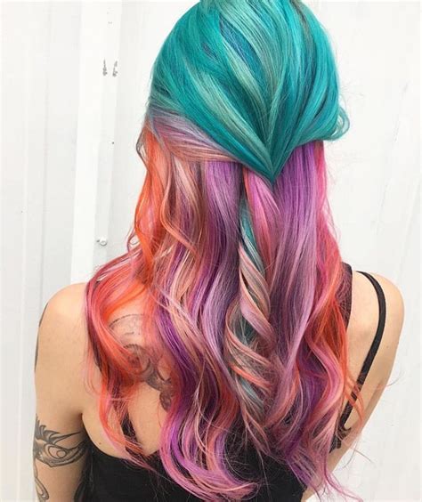Multicolored Multicolored Bold Hair Color Artistic Hair Hair