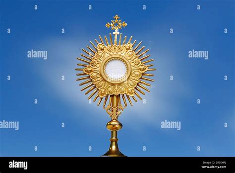 Monstrance For Adoration In A Catholic Church Ceremony Adoration Of