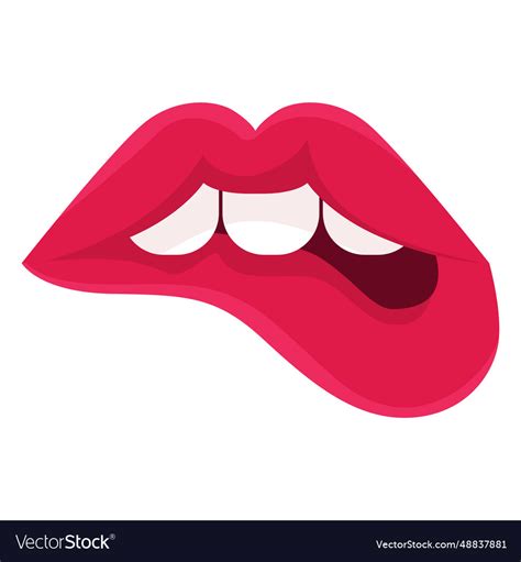 Female Lips Biting Icon Royalty Free Vector Image