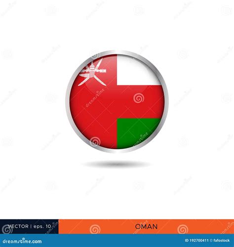 Oman Round Circle Flag Omani Circular Button Banner Icon Eps Vector
