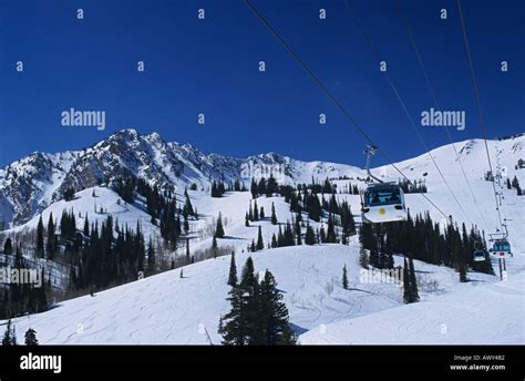 Utah Snowbasin Ski Snowboard Resort 2002 Winter Olympic Venue Stock