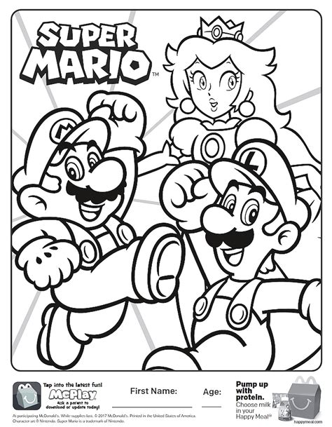 Mario Bros Coloring Pages Free Printable Thekidsworksheet