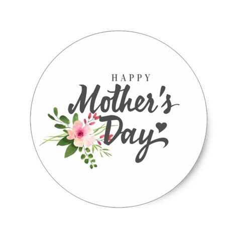 Elegant Floral Happy Mothers Day Sticker Seal Zazzle Happy Mother Day Quotes Happy