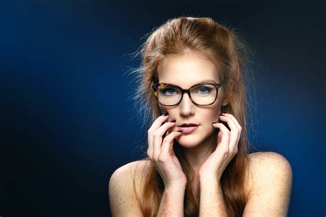 Wallpaper Face Model Hands Long Hair Women With Glasses