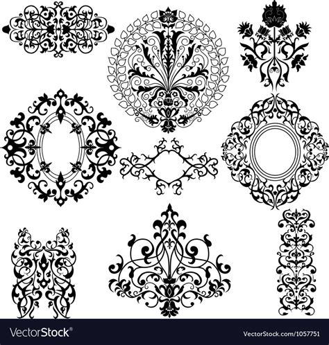 Set Of Decorative Floral Patterns Royalty Free Vector Image