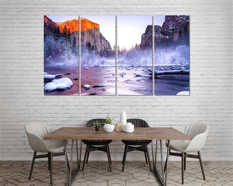 Winter Yosemite National Park Modern Home Decor Snowy Etsy