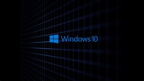 Windows 10 3d Black Wallpaper With Abstract Grid Lines For Desktop Hd