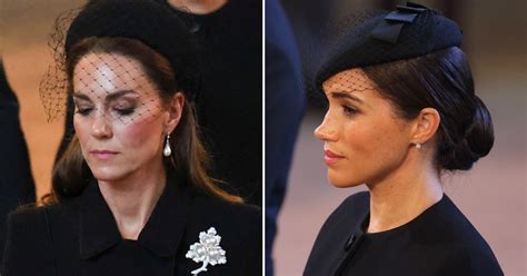 Kate Middleton And Meghan Markle Jewellery At Queens Funeral