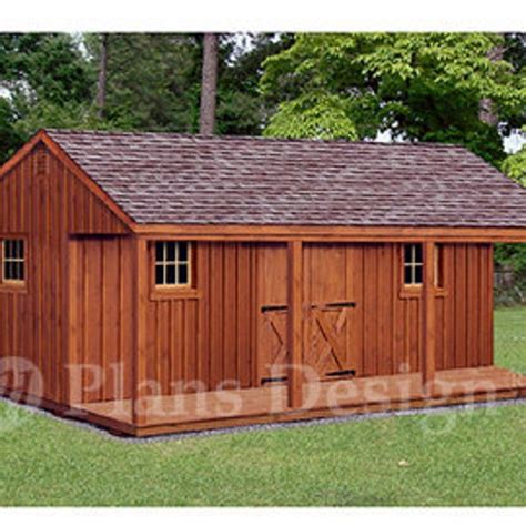 12 X 16 Cottage Cabin Shed With Porch Plans Etsy