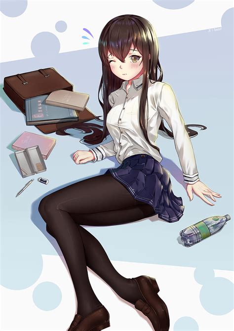 2k Free Download Anime Anime Girls Stockings Skirt Long Hair