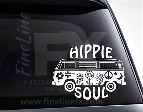 Hippie Soul Hippie Van Die Cut Vinyl Decal Sticker