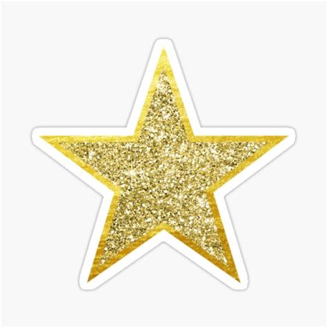 Gold Glitter Star Sticker For Sale By Curlyniece Redbubble