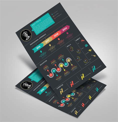Creative Infographic Resume Design Template With Cover