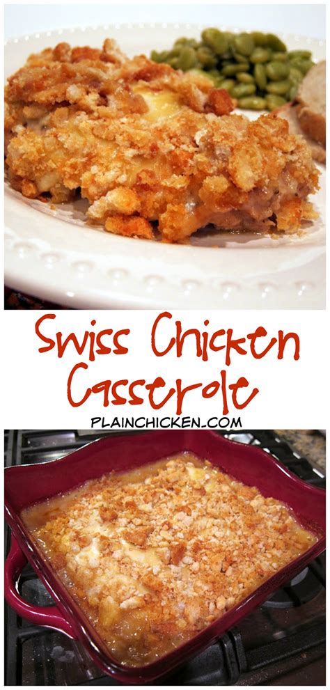 Sign up to our free newsletter for new recipes and other heart healthy ideas. Swiss Chicken Casserole recipe - boneless chicken topped ...