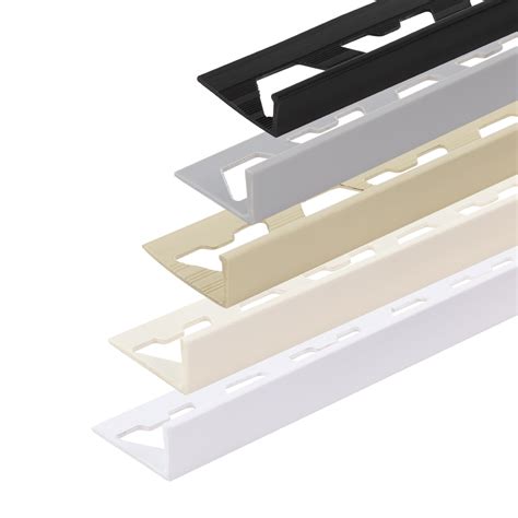Quadrant tile trims also known as round edge tile trims are designed to protect from impact the edges of wall tiles on external corners,and give a round edge finish to tile edges.they are essentially quarter circle tile edging trims with a vertical support piece under the curved profile provide superior. PVC Square Edge Tile Trim - Tiling Supplies Direct