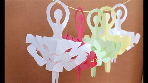 Easy Paper Craft How To Make Snowflake Ballerinas Youtube