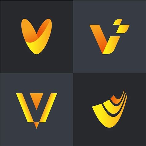 V Logo Collectie Gratis Vector