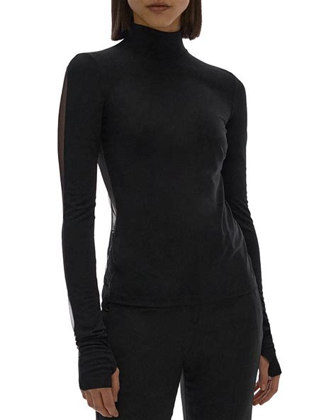 Helmut Lang Sheer Back Turtleneck Top Bloomingdales